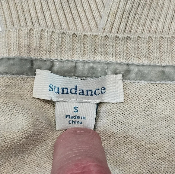Sundance Small Meadow Dreams Beige Black Floral Cotton Cardigan Sweater Boho Y2K - Picture 4 of 7
